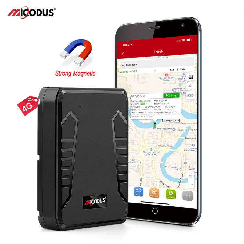 Traceur GPS 4G MiCODUS ML808G 10000 mAh avec moniteur vocal